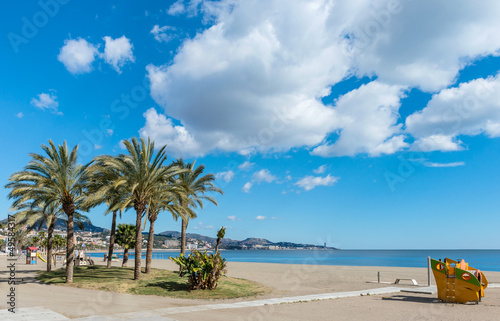 View looking east from Malaga Port Andalusia, Spain