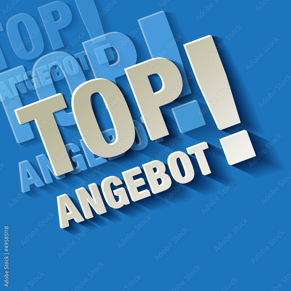 Fototapeta premium TOP ANGEBOT BLAU diagonal Ecke