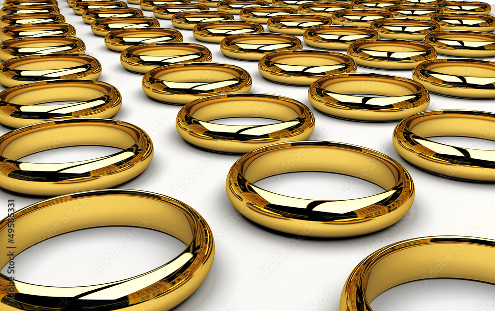 Pila di fedi anelli d'oro matrimoniali Stock Illustration | Adobe Stock