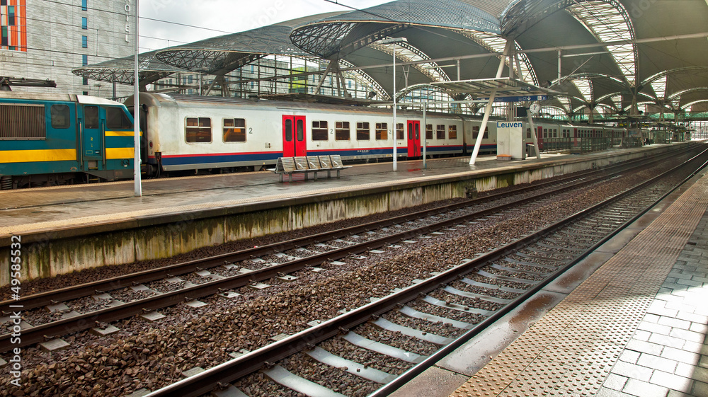 Modern trainstation in Belgium