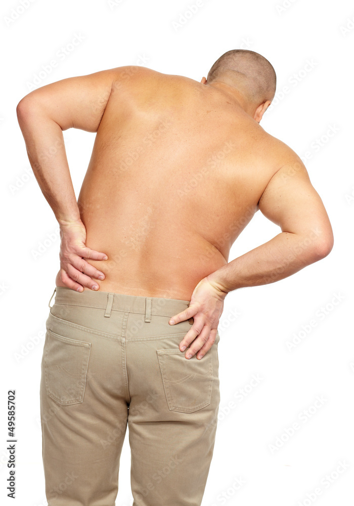 Man with a back pain.