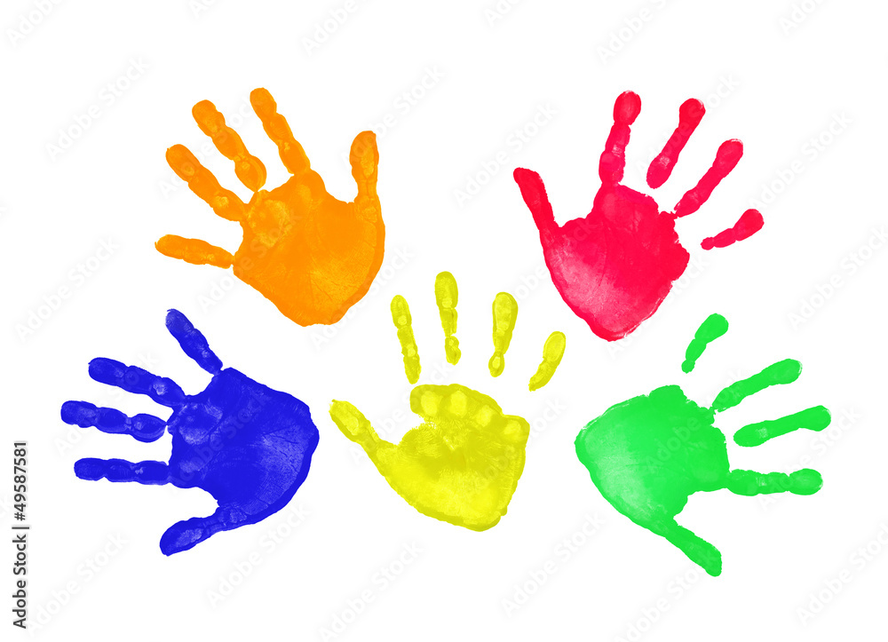 Obraz premium Colorful hands prints