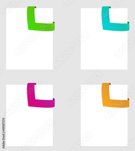 sharp ribbon in corner of the paper
