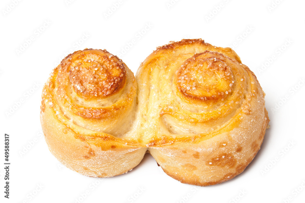 Cinnamon bun isolated on white background Cinnamon bun isolated on white background