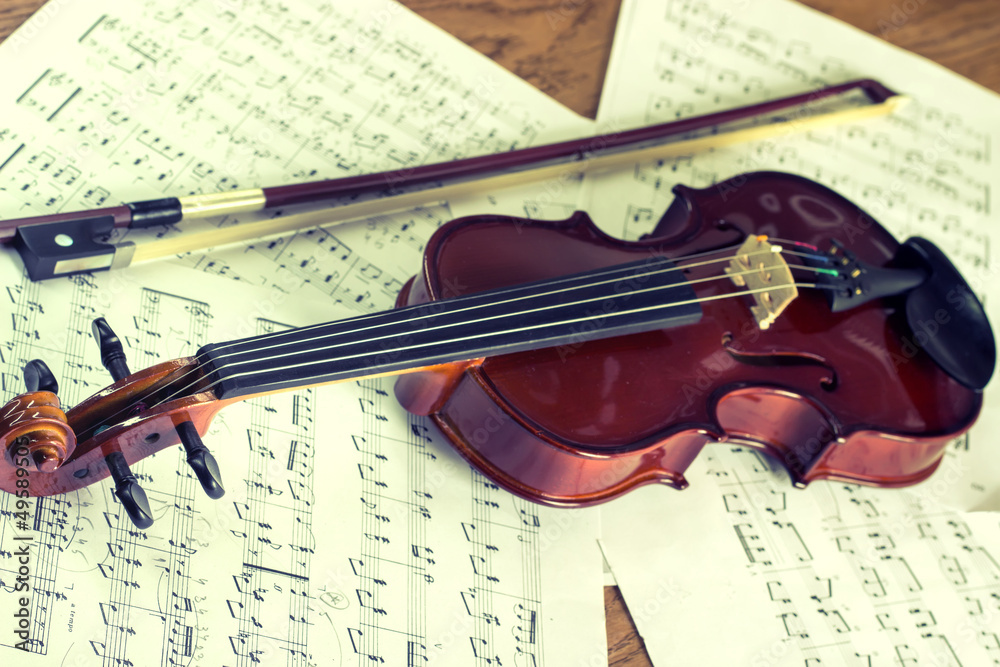 Fototapeta premium Violin with bow