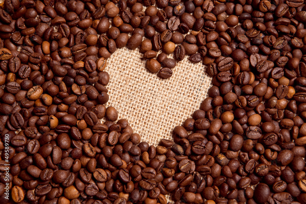 coffee beans and the heart coffee beans and the heart