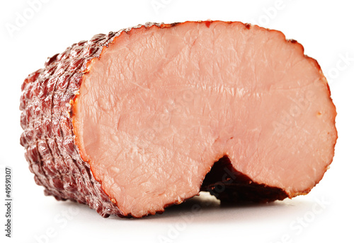 Fresh ham isolated on white