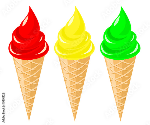 Vector soft serve ice cream on white background