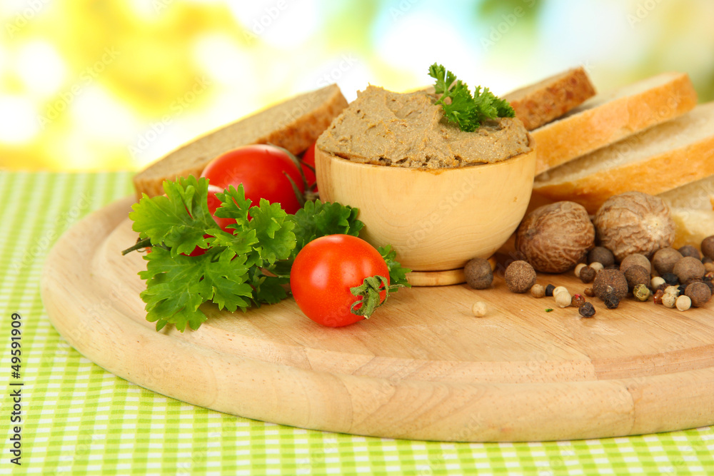 Composition of fresh pate, tomatoes and bread, Composition of fresh pate, tomatoes and bread,