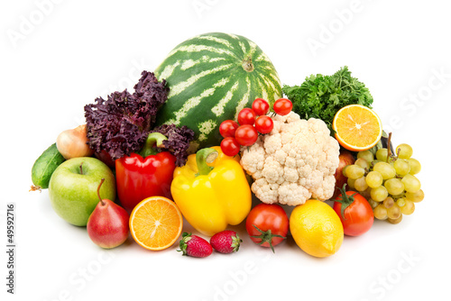 Fototapeta Naklejka Na Ścianę i Meble -  watermelon and a variety of vegetables and fruits
