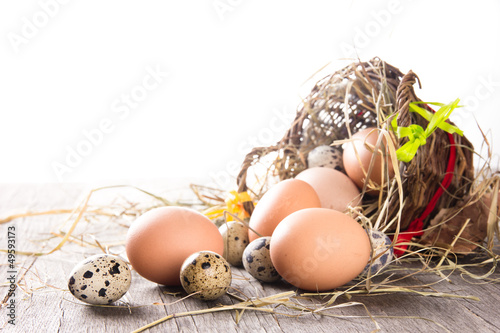 Eggs with brown basket