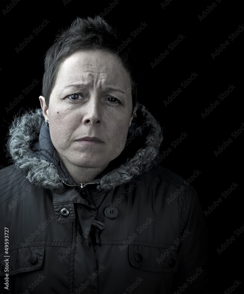 Fototapeta premium serious, stern looking woman