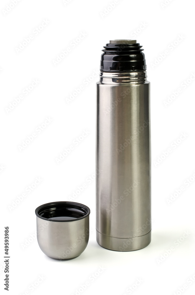 Metal thermos isolated over white Metal thermos isolated over white