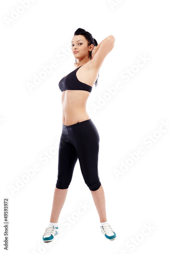 Young lady exercising