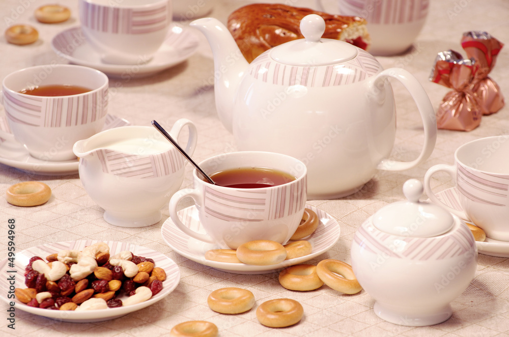 tea time with sweet cookies and nuts tea time with sweet cookies and nuts