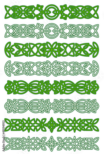 Green celtic ornament elements