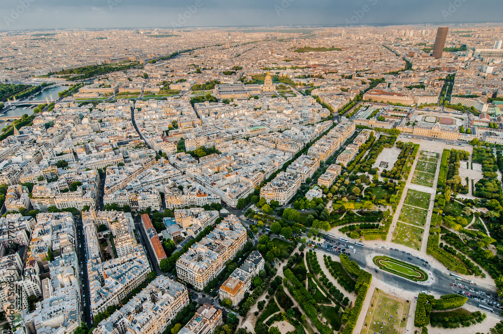 aerial view paris cityscape  France