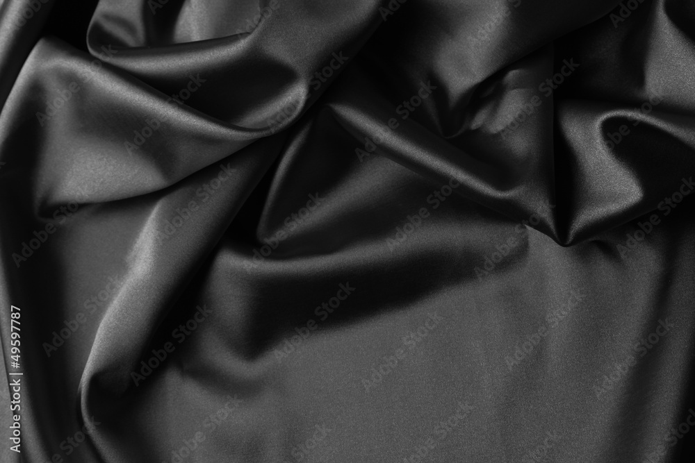 Fototapeta premium Black silk fabric