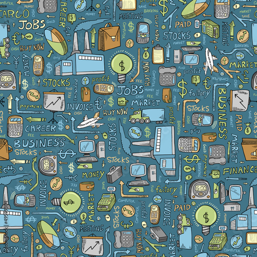 Business Finance Seamless Pattern Vector