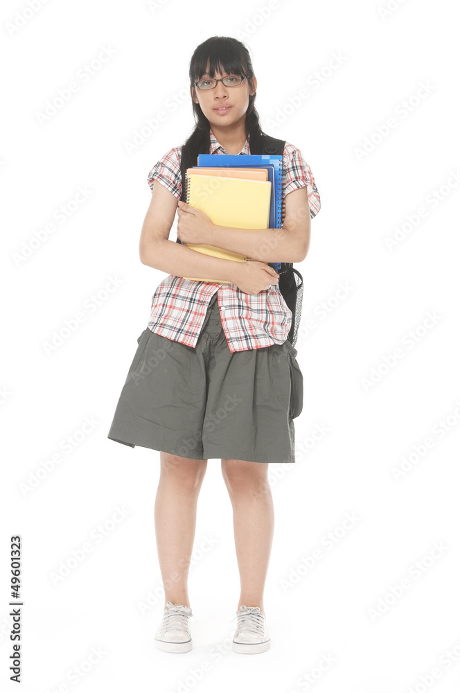 Portrait of a cute young student girl isolated Portrait of a cute young student girl isolated