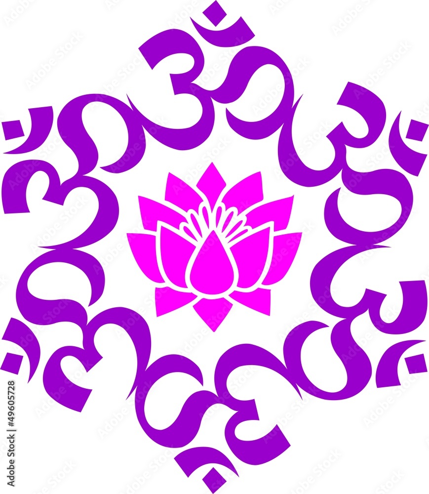 OM - AUM - Lotus Mandala -Buddhistisches Symbol