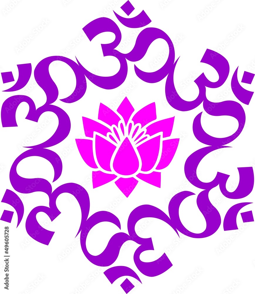 OM - AUM - Lotus Mandala -Buddhistisches Symbol OM - AUM - Lotus Mandala -Buddhistisches Symbol