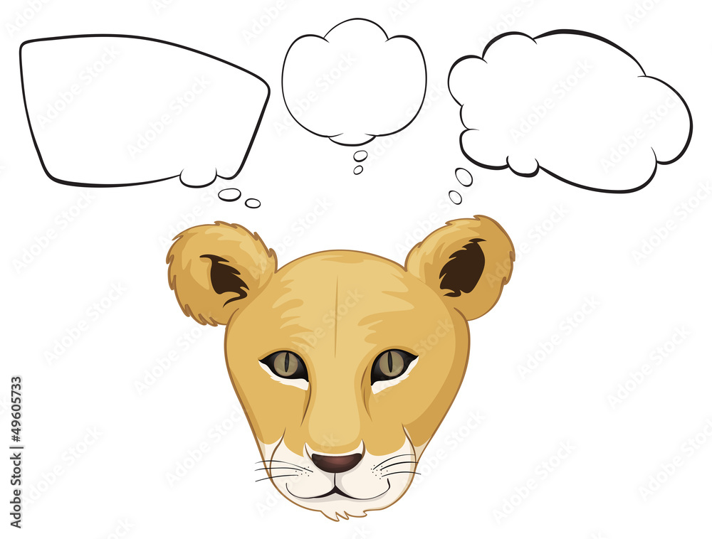 Fototapeta premium A head of a tiger with empty thoughts