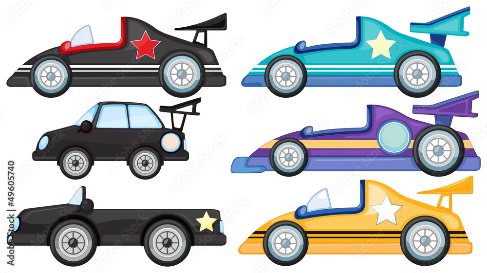 Naklejka premium Six different cars