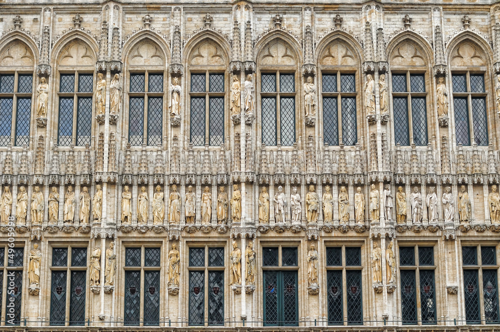 Medieval city hall on Grand Place in Brussels