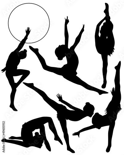 girl gymnast athlete isolated on white background