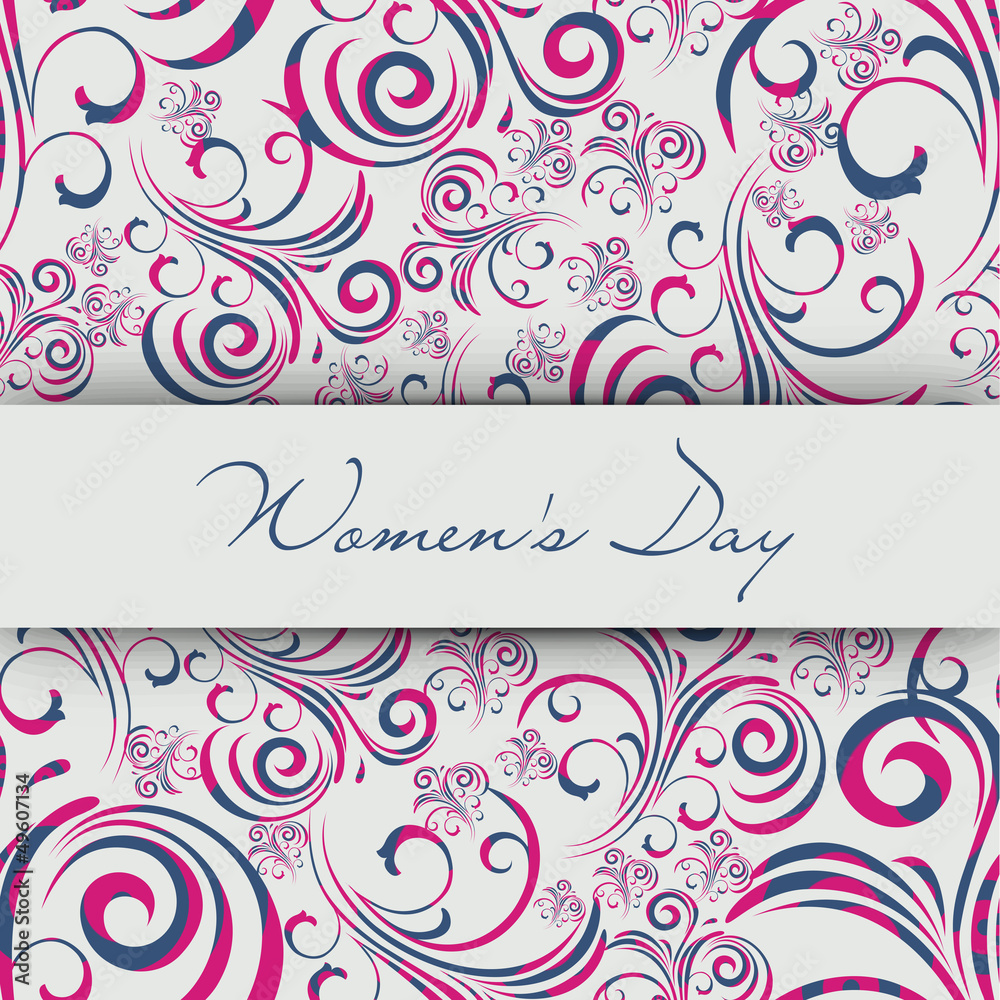 Beautiful floral decorative greeting card or background for Wome