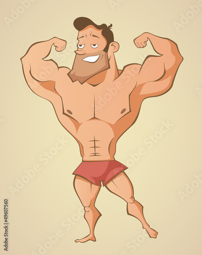Muscular summer beach man