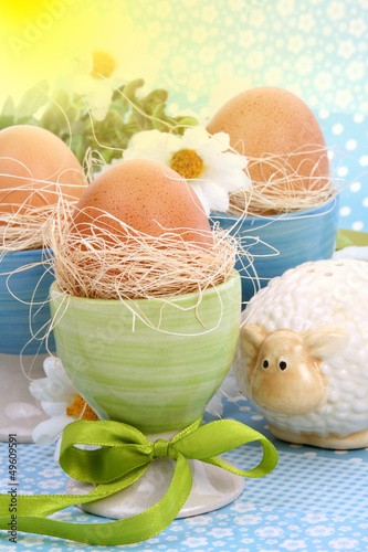 Easter eggs and lamb