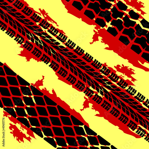 Abstract background tire prints, vector illustration
