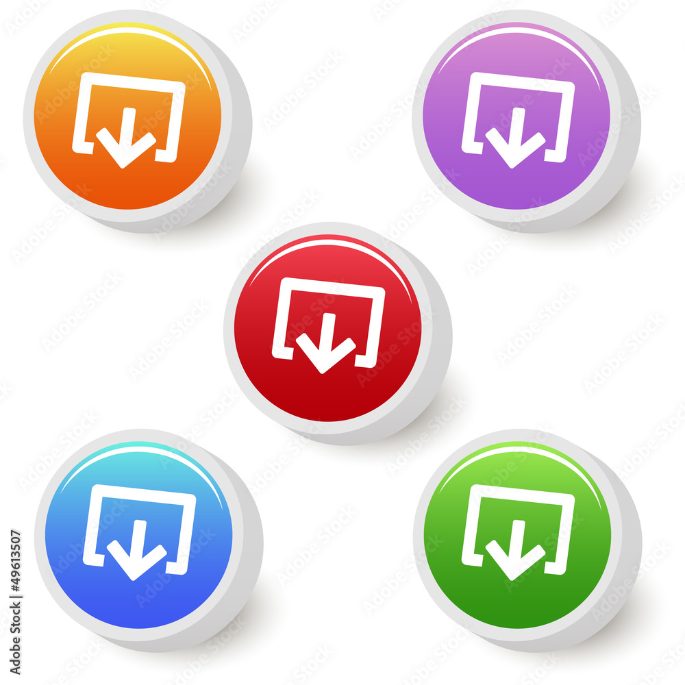 Five colorful log out buttons Five colorful log out buttons