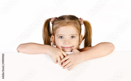 Smiling cute little girl isolated