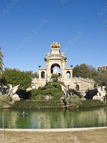 The park's fountain. Barcelona, Spain.