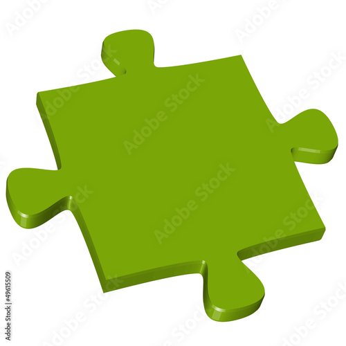 3D Puzzleteil grün