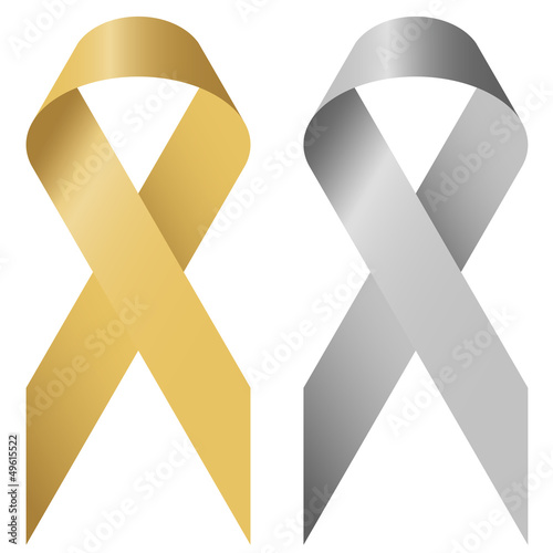 Schleifen - gold + silber