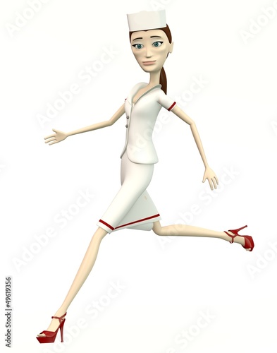 cartoon nurse - running photo