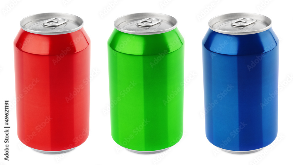 Set of aluminum 330ml cans isolated on white background Set of aluminum 330ml cans isolated on white background