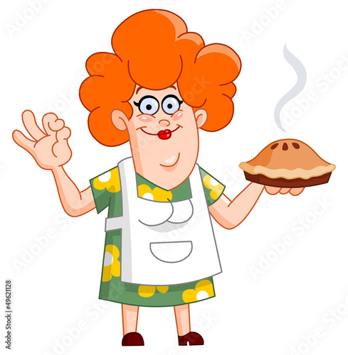 Woman with pie