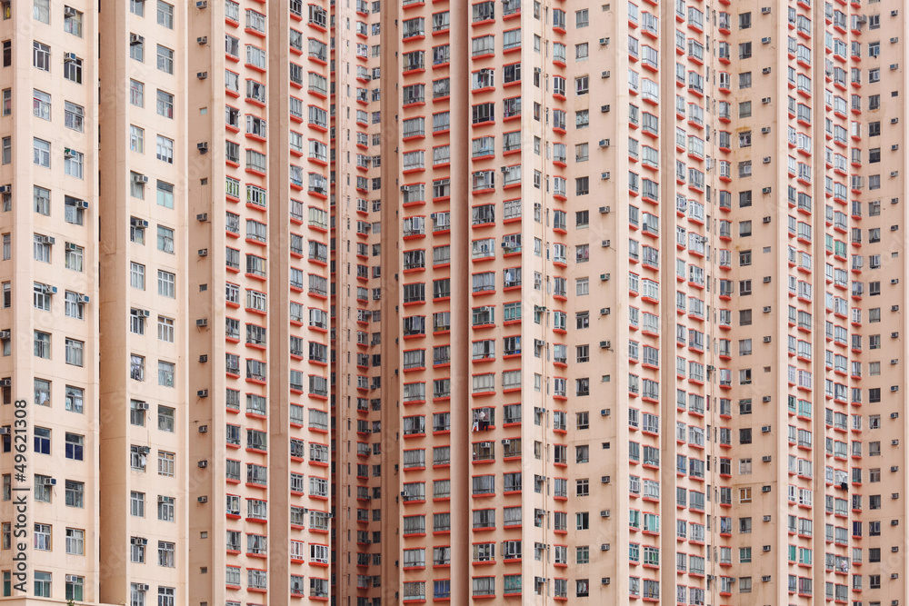 Hong Kong crowded apartment building