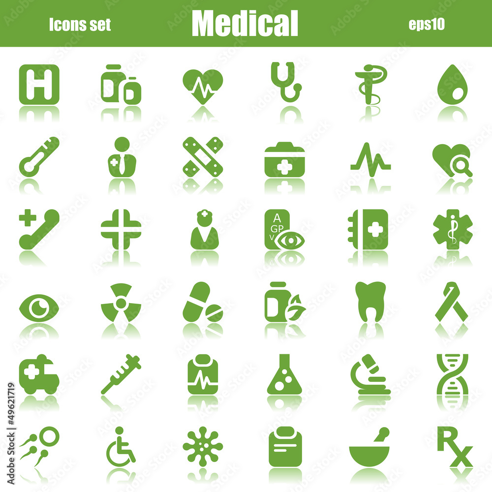 medical icons green reflex