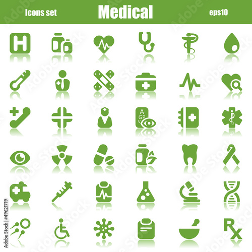 medical icons green reflex