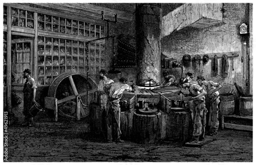 Nails Factory - Clouterie - 19th century photo