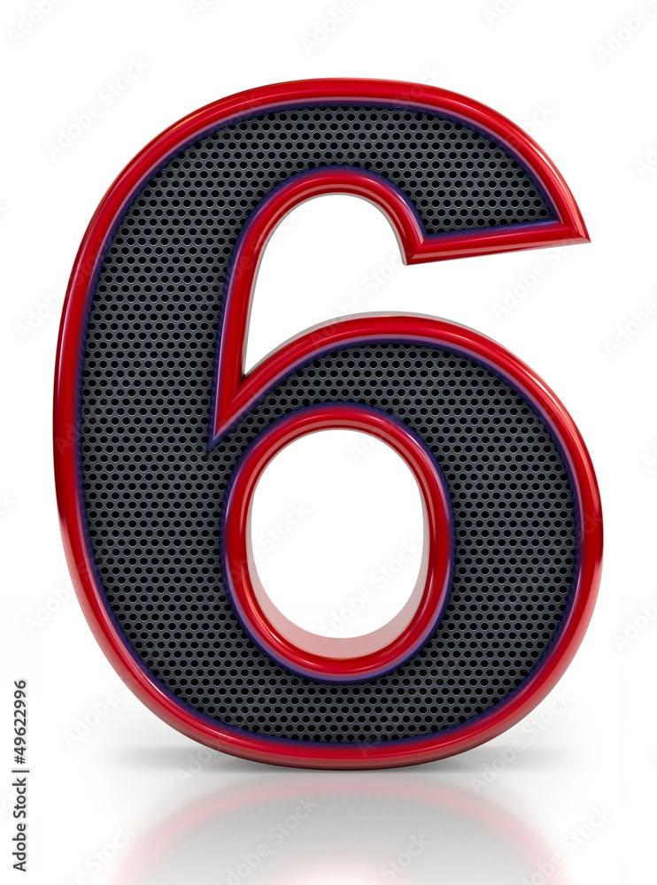 Number 9 symbol with grille mesh inside Number 9 symbol with grille mesh inside