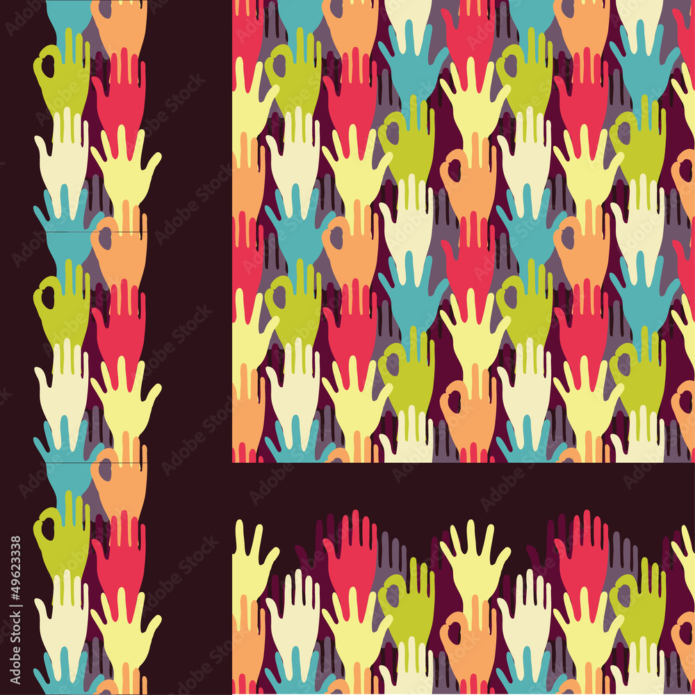 vector set of hands in the crowd seamless pattern backgrounds vector set of hands in the crowd seamless pattern backgrounds