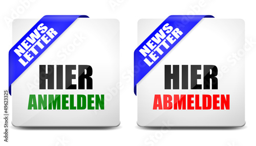 button eckig newsletter hier anmelden abmelden I