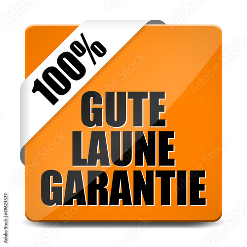 button eckig 100% gute laune garantie I